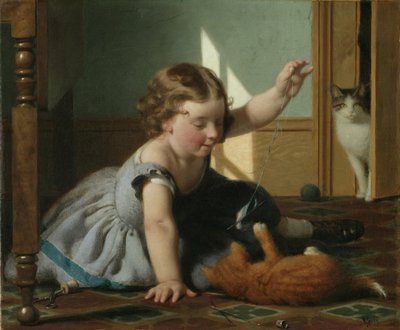 Fille et chaton - Seymour Joseph Guy